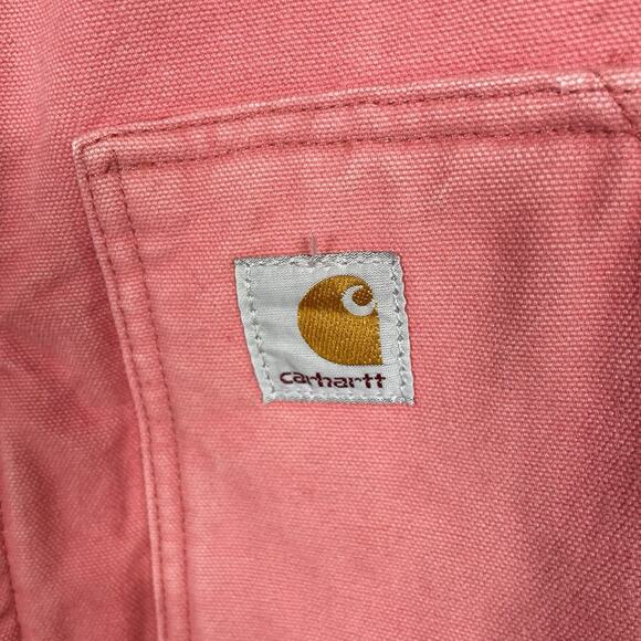 Vintage Carhartt Barn Coat Jacket Womens L Pink Sherbet Sherpa Lined Chore WJ022 - Picture 7 of 15